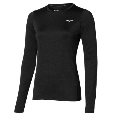 Camisa Mizuno Impulse Core LS Tee Mujer - Negros - Chile M489VBPAEY